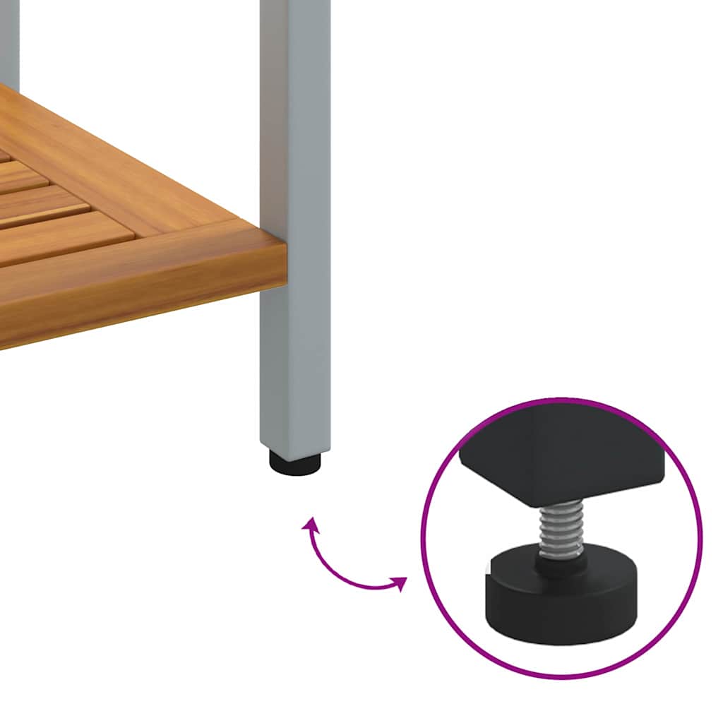 Tavolo da esterno Naturale e Grigio 110 x 35 x 75 cm 4010609