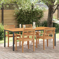 Tavoli da esterno Naturale e nero 200 x 90 x 75 cm 4010613