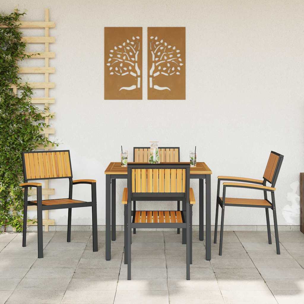 Sedia da Giardino 4 pcs Marrone 56 x 57 x 87cm 4010627