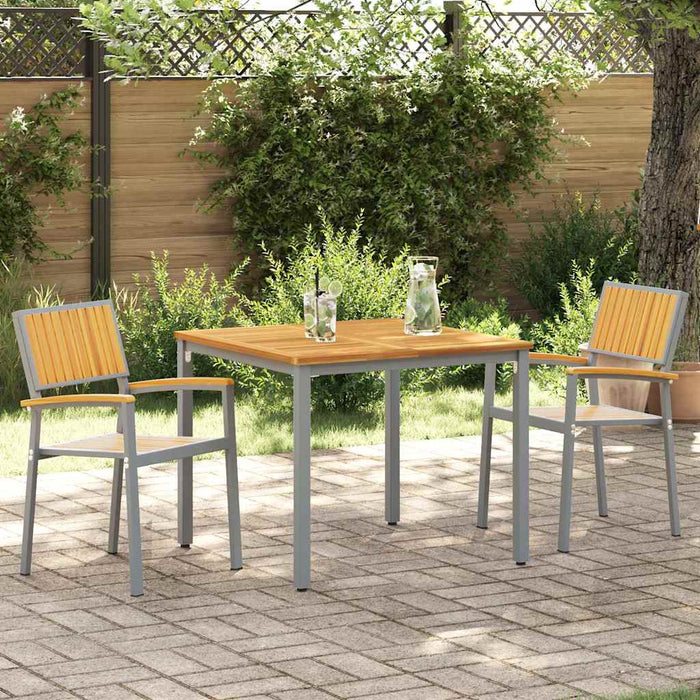 Sedia da Giardino 2 pcs Marrone 56 x 57 x 87cm 4010628