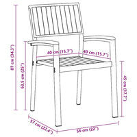 Sedia da Giardino 4 pcs Marrone 56 x 57 x 87cm 4010629