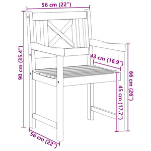 Sedie da giardino  2 pezzi 56x56x90 cm in legno massello di acacia 4105523