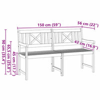 Panchina da giardino  150x56x90 cm in legno massello di acacia 4105525