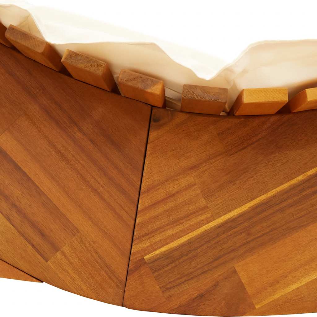 Lettino a Dondolo con Cuscino in Legno Massello di Acacia 4103882