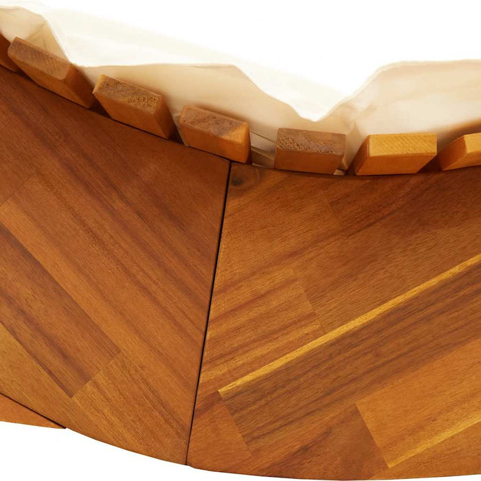 Lettino a Dondolo con Cuscino in Legno Massello di Acacia 4103882