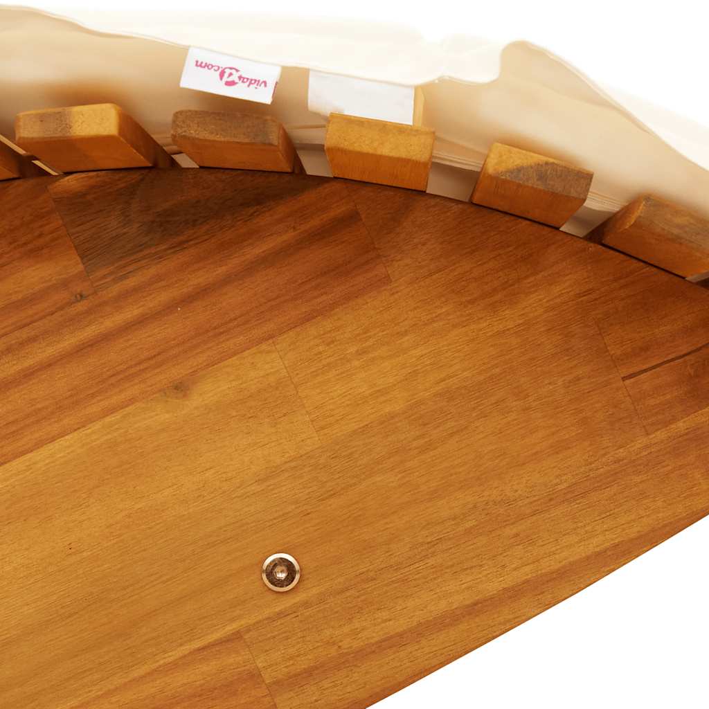 Lettino a Dondolo con Cuscino in Legno Massello di Acacia 4103882