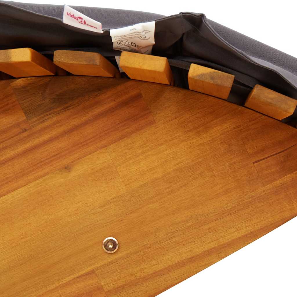 Lettino a Dondolo con Cuscino in Legno Massello di Acacia 4103883