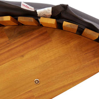 Lettino a Dondolo con Cuscino in Legno Massello di Acacia 4103883