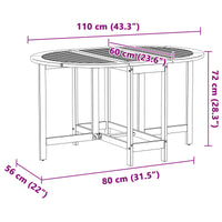 Tavolo da Giardino Marrone 110 x 60 x 72 cm 4103887