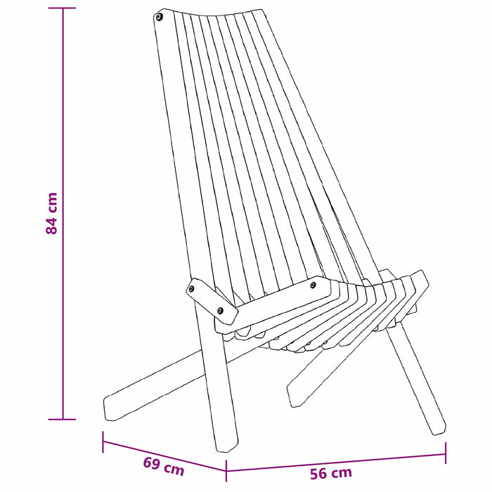 Sedie da giardino pieghevoli 2 pcs Marrone 56 x 69 x 84 m 4103891