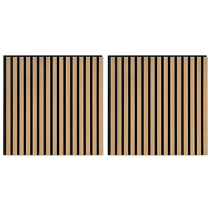 Pannelli Acustici da Parete 2 pz Doghe Rovere Impiallacciato 42002578