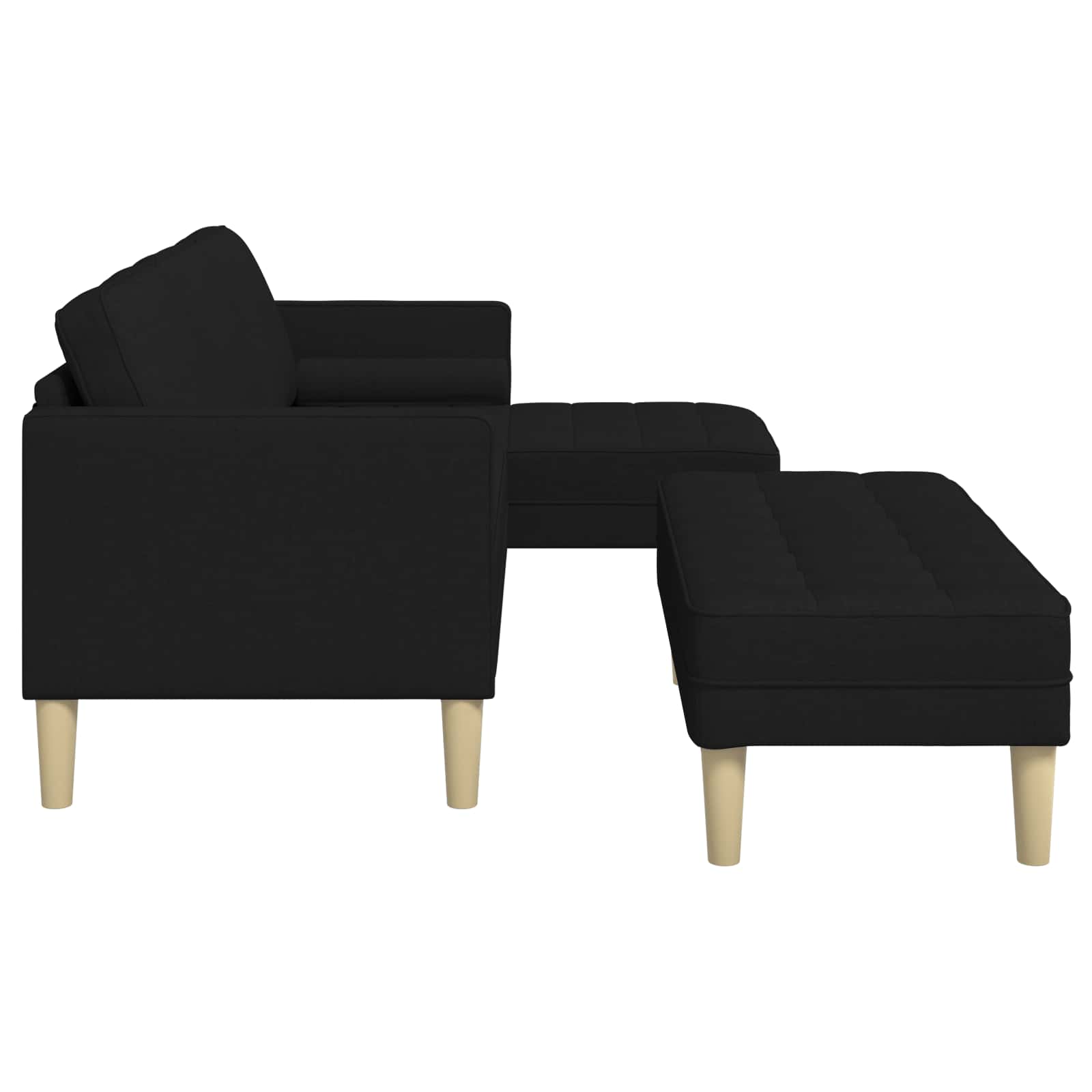 Set di divani 2 pcs Nero 173 x 131 x 67 cm Tessuto 3329254