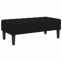 Divano da Giardino  con Panchina e Cuscini a Forma di L in Velluto Nero 3329270