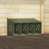 Nido per Polli con 4 Scomparti in Metallo Verde Oliva 864343