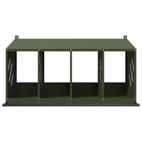 vidaXL Nido per Polli con 4 Scomparti in Metallo Verde Oliva