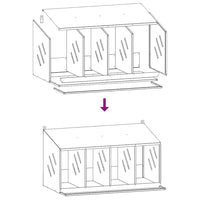 Nido per Polli con 4 Scomparti in Metallo Galvanizzato Argento 864344
