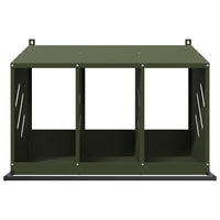 Nido per Polli con 3 Scomparti in Metallo Verde Oliva 864345