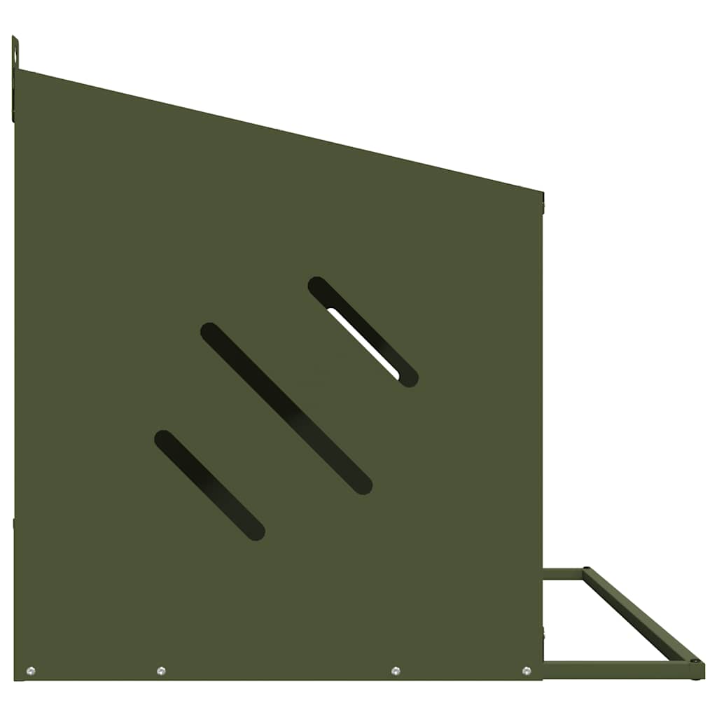 Nido per Polli con 3 Scomparti in Metallo Verde Oliva 864345