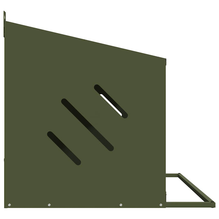 Nido per Polli con 3 Scomparti in Metallo Verde Oliva 864345