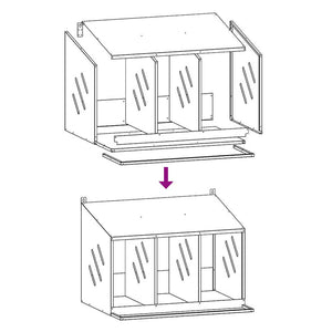 Nido per Polli con 3 Scomparti in Metallo Verde Oliva 864345