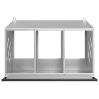 Nido per Polli con 3 Scomparti in Metallo Galvanizzato Argento 864346