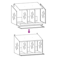 Nido per Polli con 3 Scomparti in Metallo Galvanizzato Argento