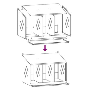 Nido per Polli con 3 Scomparti in Metallo Galvanizzato Argento