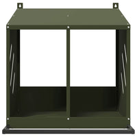 Nido per Polli con 2 Scomparti in Metallo Verde Oliva 864347