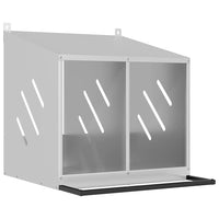 Nido per Polli con 2 Scomparti in Metallo Galvanizzato Argento 864348