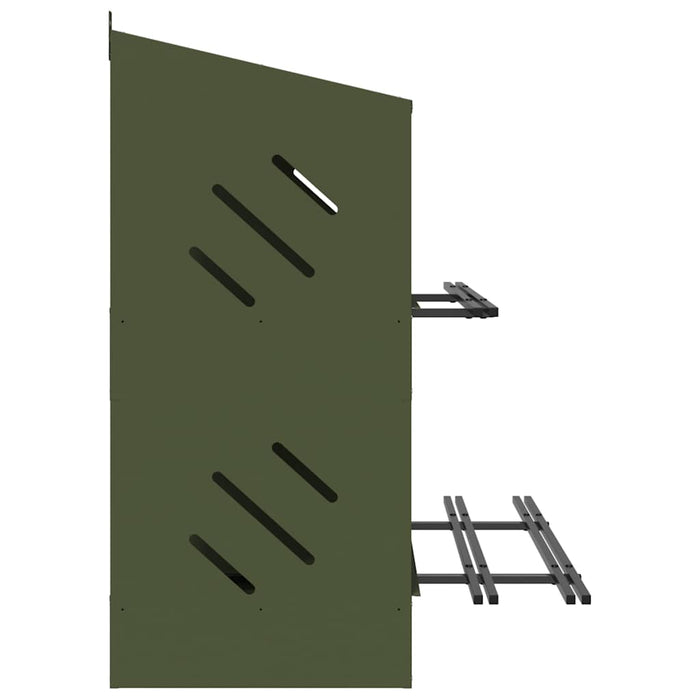 Nido per Polli con 8 Scomparti in Metallo Verde Oliva 864349