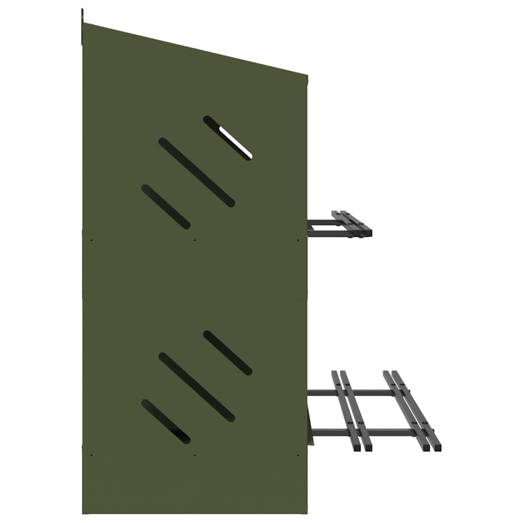 vidaXL Nido per Polli con 8 Scomparti in Metallo Verde Oliva