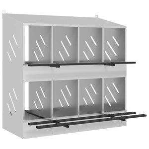 Nido per Polli con 8 Scomparti in Metallo Galvanizzato Argento 864350