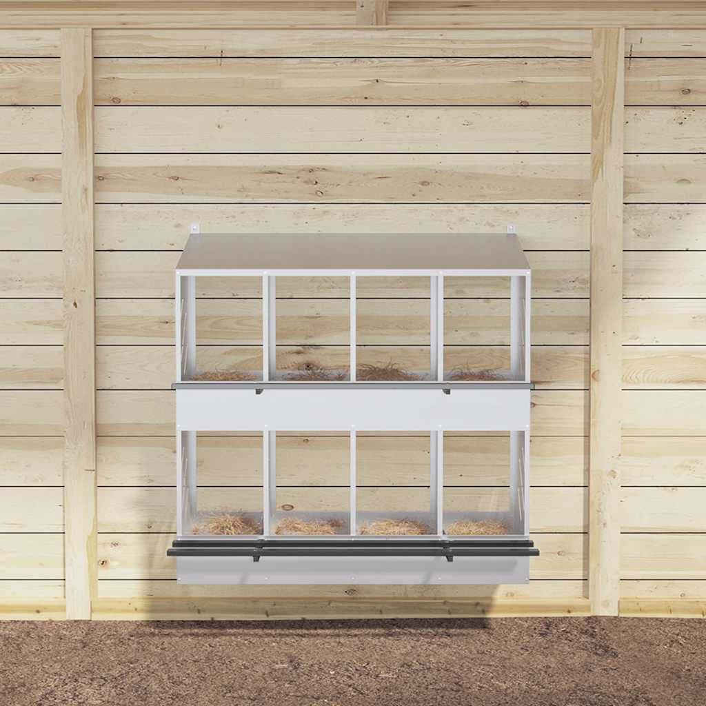 Nido per Polli con 8 Scomparti in Metallo Galvanizzato Argento 864350