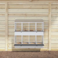 Nido per Polli con 8 Scomparti in Metallo Galvanizzato Argento