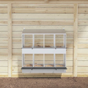 Nido per Polli con 8 Scomparti in Metallo Galvanizzato Argento