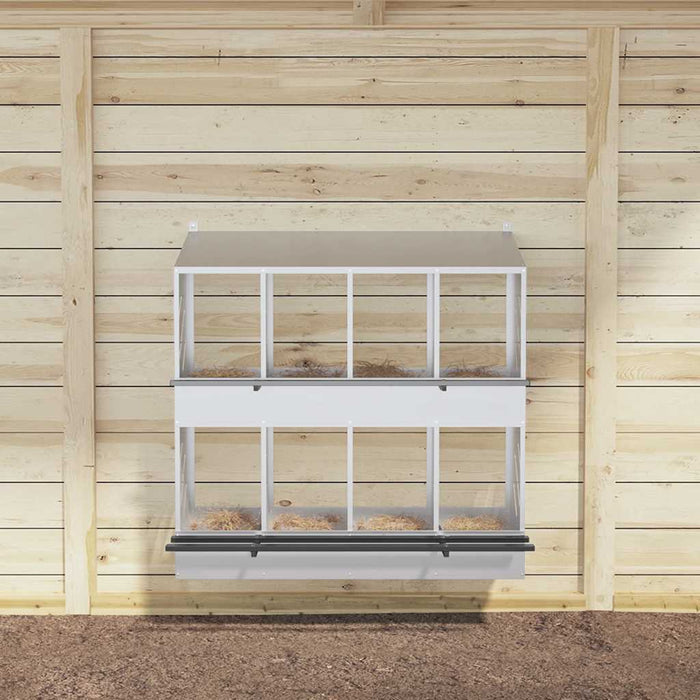 Nido per Polli con 8 Scomparti in Metallo Galvanizzato Argento