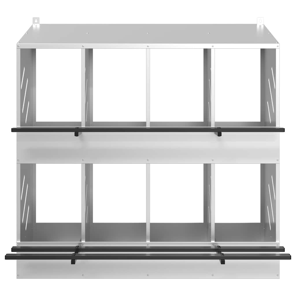 Nido per Polli con 8 Scomparti in Metallo Galvanizzato Argento 864350