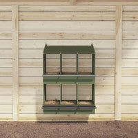 Nido per Polli con 6 Scomparti in Metallo Verde Oliva