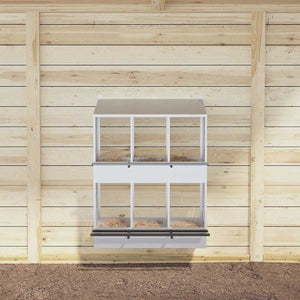 Nido per Polli con 6 Scomparti in Metallo Galvanizzato Argento 864352