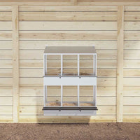 Nido per Polli con 6 Scomparti in Metallo Galvanizzato Argento