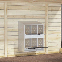 Nido per Polli con 6 Scomparti in Metallo Galvanizzato Argento