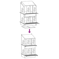 Nido per Polli con 4 Scomparti in Metallo Verde Oliva 864353
