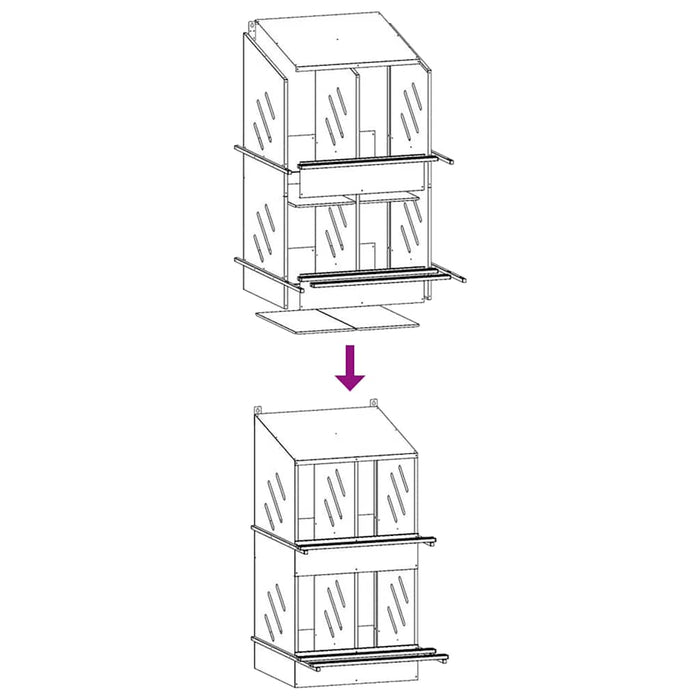 Nido per Polli con 4 Scomparti in Metallo Verde Oliva