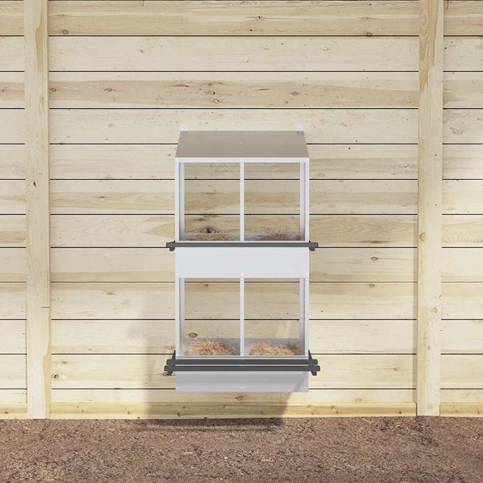 Nido per Polli con 4 Scomparti in Metallo Galvanizzato Argento 864354