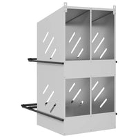 Nido per Polli con 4 Scomparti in Metallo Galvanizzato Argento 864354