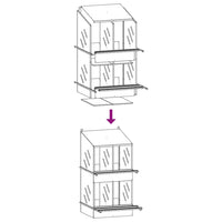 Nido per Polli con 4 Scomparti in Metallo Galvanizzato Argento 864354