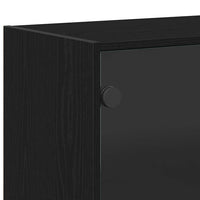 Credenza Nero 68 x 37 x 142 cm Legno multistrato 3329301