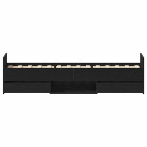 Struttura del letto con testiera-Giroletto con Testiera Rovere Nero 193 x 78 x 50 cm