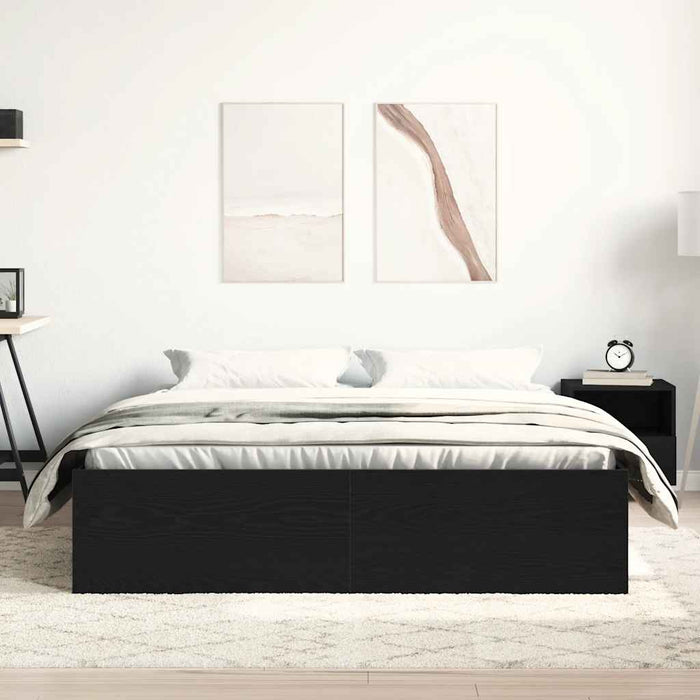 Giroletto senza Materasso-Struttura Letto Rovere Nero 150x200 cm Truciolato 113348