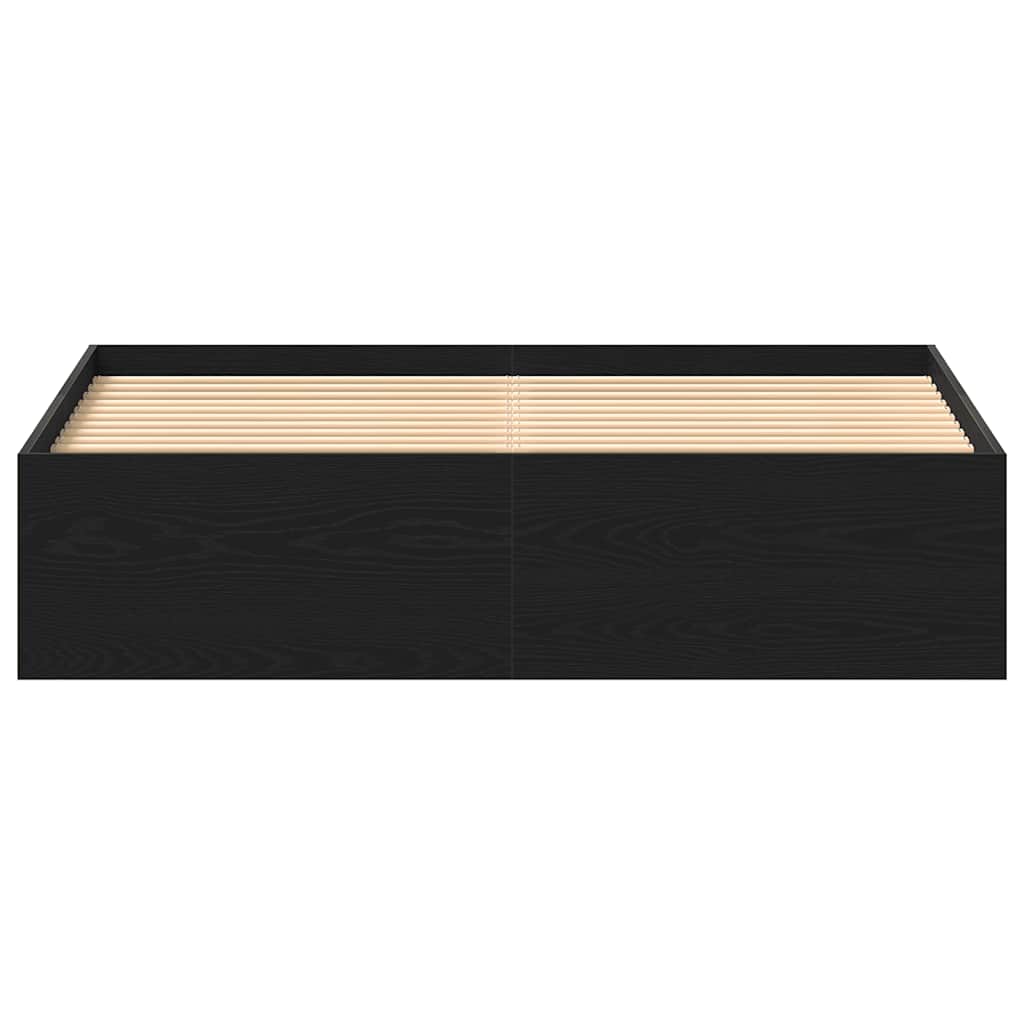 Giroletto senza Materasso-Struttura Letto Rovere Nero 150x200 cm Truciolato 113348